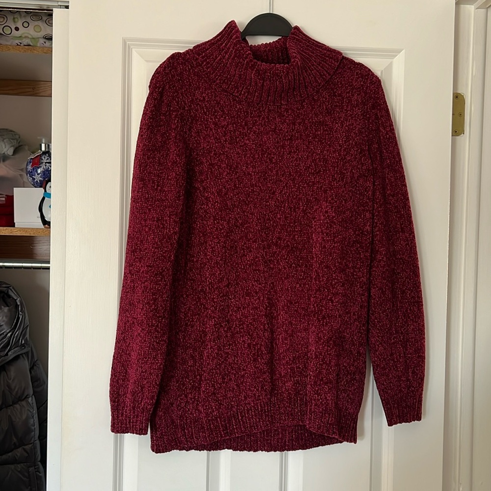 Karen Scott Merlot Size Large Turtleneck Sweater NWT